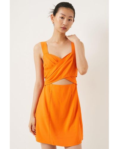 Oasis Wrap Over Mini Dress - Orange