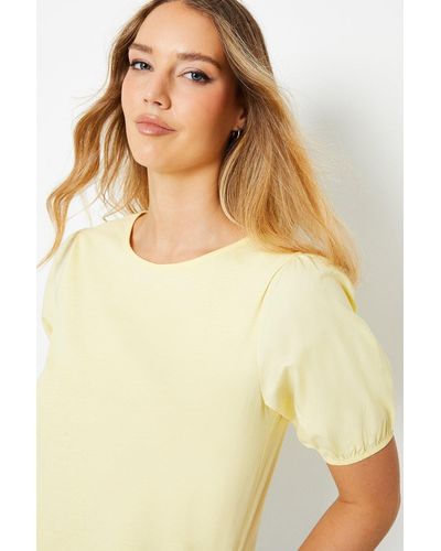 Oasis Poplin Sleeve Jersey T-shirt - Yellow