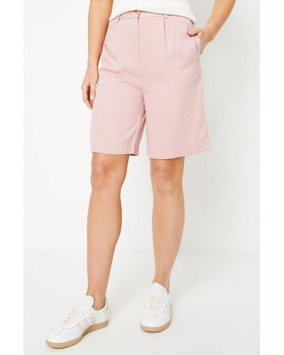 Oasis Top Stitch Longline Shorts - Pink
