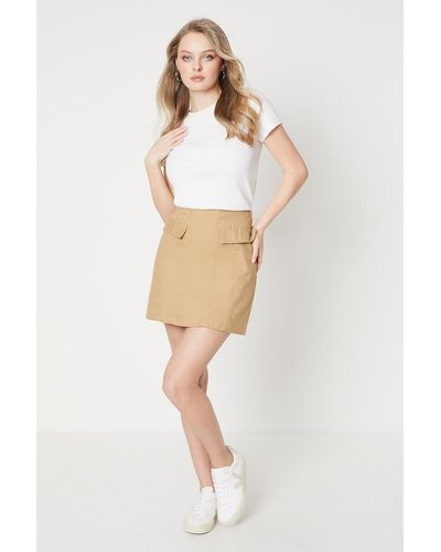 Oasis Twill Pocket Mini Skirt - Natural