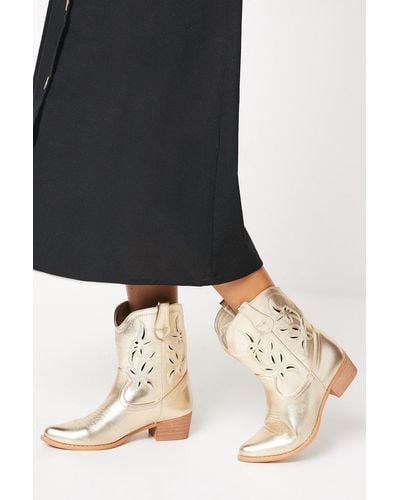 Oasis Jerri Cutout Detail Western Boots - Black
