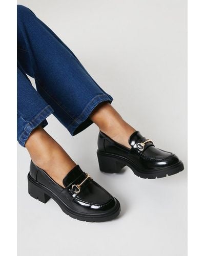 Oasis Bailey Low Heel Chunky Snaffle Detail Loafers - Black