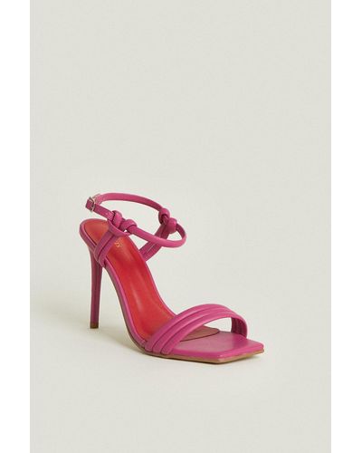 Oasis Padded Strap Barely There Heels - Pink