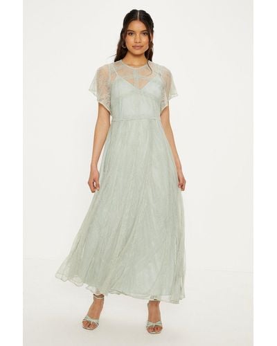 Oasis Premium Delicate Lace Maxi Dress - White