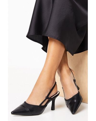 Oasis Veronique Toecap Slingback High Stiletto Court Shoes - Black