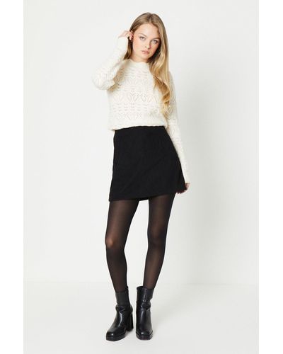 Oasis Cord Mini Skirt - Black