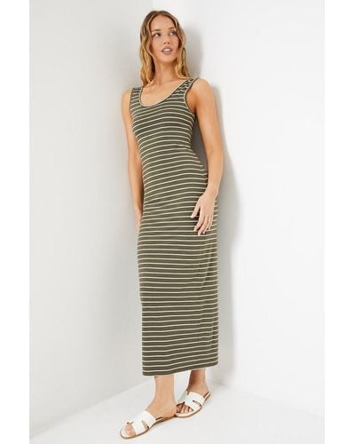 Oasis Stripe Jersey Bodycon Maxi Dress - Green