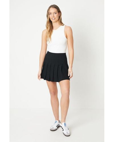 Oasis Pleated Tailored Mini Skirt - Black