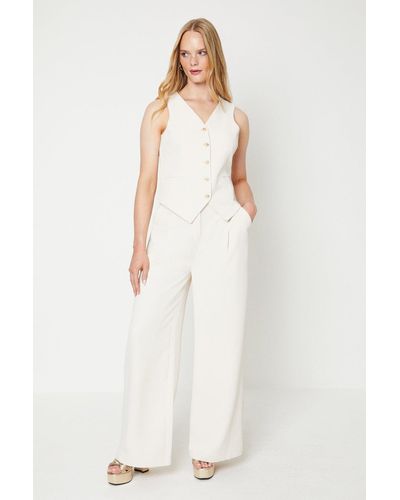 Oasis Tailored Wide Leg Trouser - White