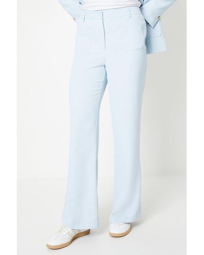 Oasis Patch Pocket High Waisted Trouser - Blue