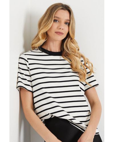 Oasis Stripe Basic Jersey T-shirt - Black