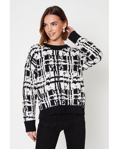 Oasis Abstract Check Cosy Jumper - Multicolour