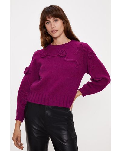 Oasis Premium Hand Crochet Jumper - Purple