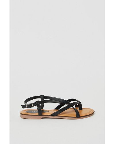 Oasis Becky Strappy Toe Thong Flat Sandals - Multicolour
