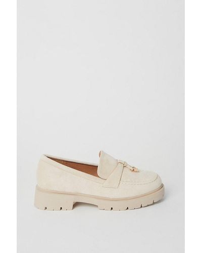 Oasis Bonnie Tassel Detail Chunky Loafers - Natural