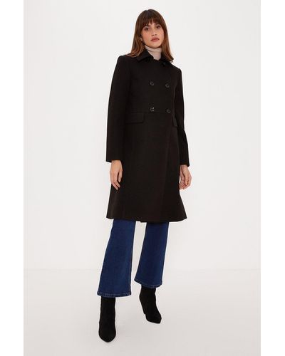 Oasis Double Breasted Dolly Coat - Black
