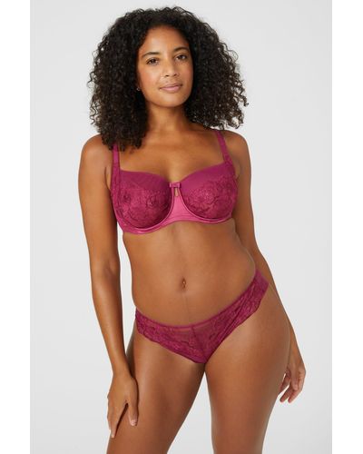 Oasis Gorgeous Heritage Bloom Embroidery Brief - Red