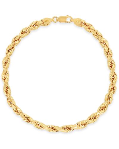 Olive & Chain Solid 14k Gold Rope Chain Bracelet - Metallic