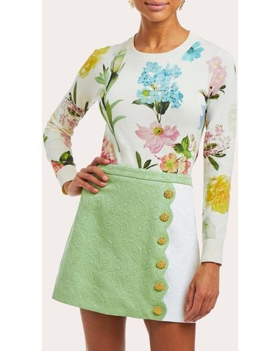 mestiza Winslet Embroidered Mini Skirt - Green