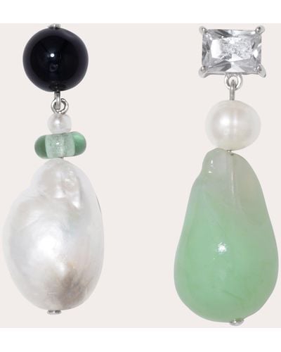 Completedworks Peat Mismatched Drop Earrings - Green