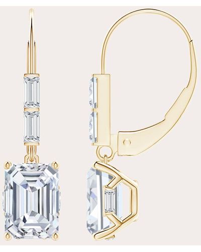 Natori Emerald-cut Diamond Leverback Earrings - Natural