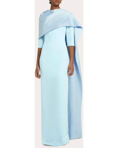 Safiyaa Cosette Cape Gown - Blue
