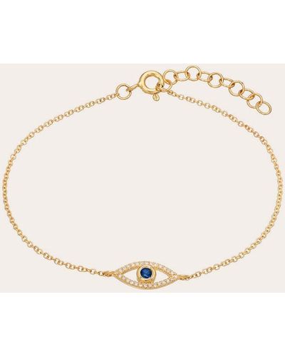 Zoe Lev Diamond &sapphire Evil Eye Bracelet - Natural