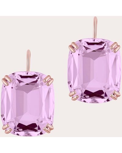 Goshwara Lavender Amethyst French Wire Drop Earrings 18k Gold - Pink