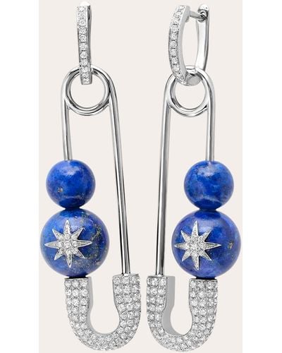 Colette Oberon Earrings 18k Gold - Blue