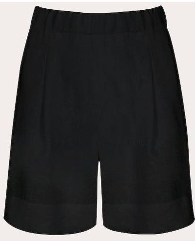 Asceno Zurich Linen Shorts - Black