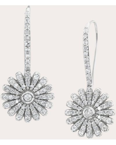 Sheryl Lowe Diamond Pavé Daisy Drop Earrings - White