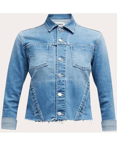 L'Agence Janelle Raw Denim Jacket - Blue