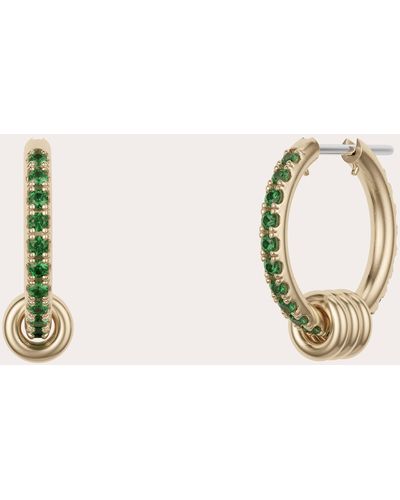 Spinelli Kilcollin Ara Emerald Pavé Hoop Earrings - Natural