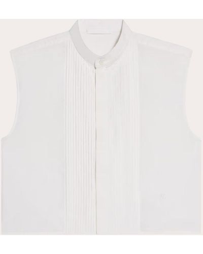 Helmut Lang Sleeveless Tuxedo Shirt - White