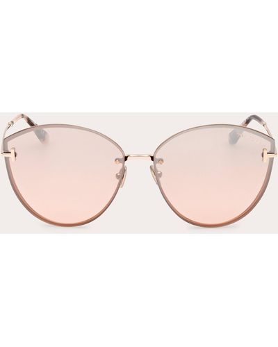 Tom Ford Rose Tone Evangeline Cat-eye Sunglasses - Pink