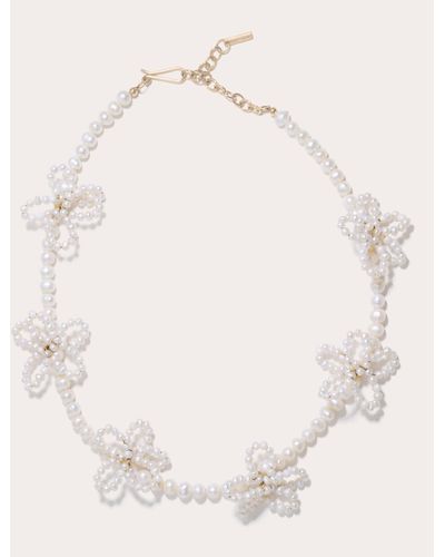 Completedworks Freshwater Pearl Flower Necklace 18k Gold - Natural