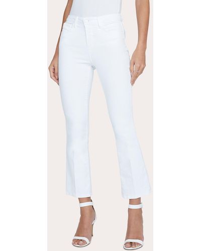 L'Agence Mira Cropped Micro Boot Jeans - White