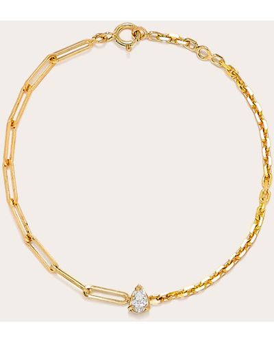 Yvonne Léon Pear Diamond Solitaire Charm Bracelet - Natural