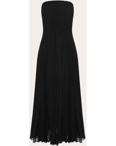 Dalood Chiffon Strapless Dress - Black