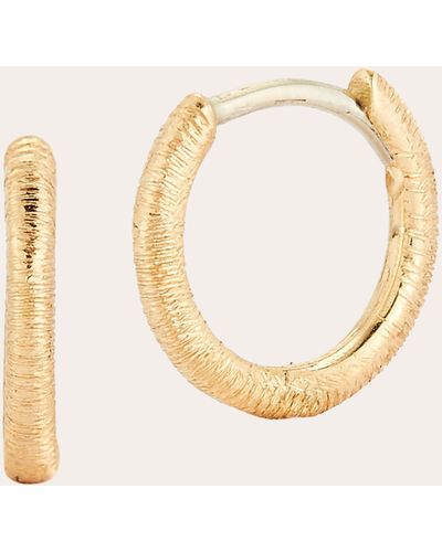 RENNA Small Florentine Hoop Earrings - Metallic