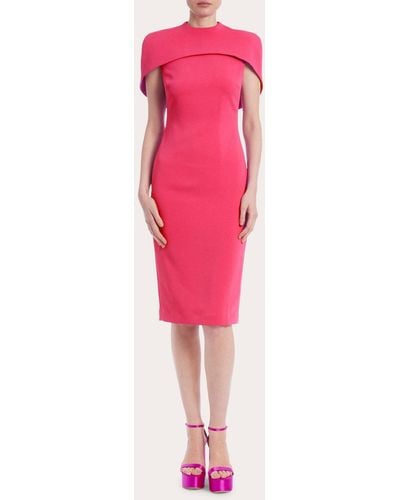 Badgley Mischka Cape-shoulder Sheath Dress - Pink