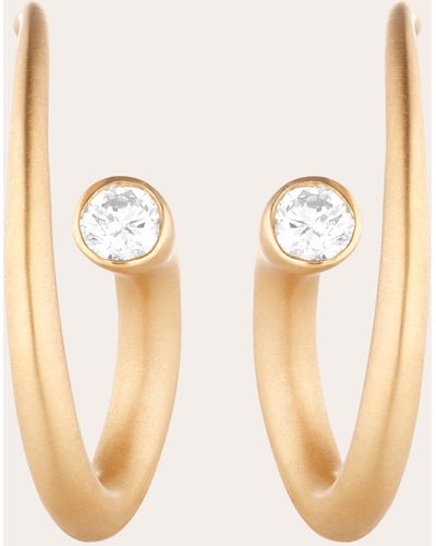 Carelle Whirl Diamond Spiral Earrings - White