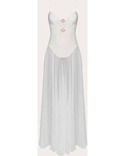Dalood Chiffon Bustier Dress - White
