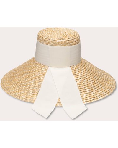 Maison Michel Kyra logo-charm sun hat - Neutrals