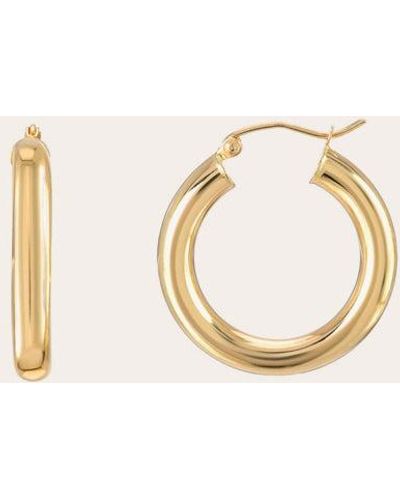 Zoe Lev Small Thick Hoop Earrings - Natural
