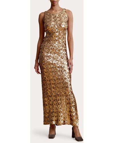 byTiMo Sequin Maxi Dress - Brown