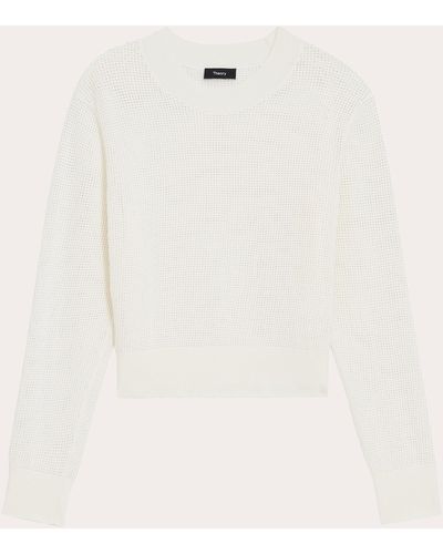 Theory Pointelle Pullover - White