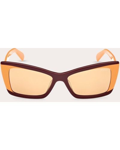 Emilio Pucci Burgundy & Orange Geometric Sunglasses - Natural