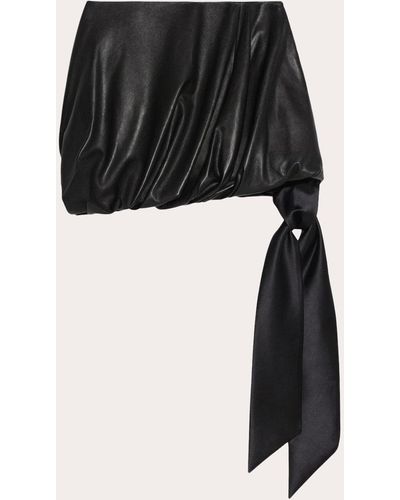 Helmut Lang Leather Bubble Mini Skirt - Black
