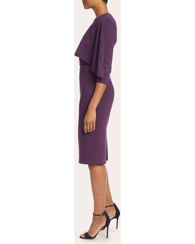 Badgley Mischka Women's Layered Popover Day Dress - Purple